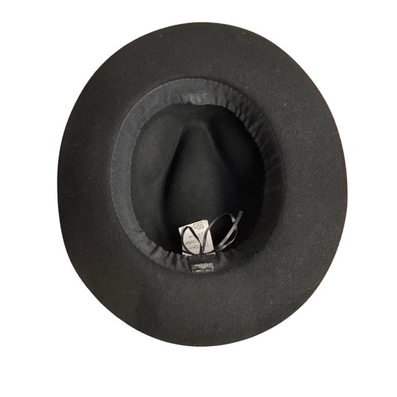 Prana Black Fedora Wool Hat Wide‎ Brim Bow Detail Women main image 8